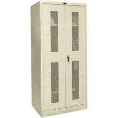 Hallowell - 1 Shelf Wardrobe Storage Cabinet - Steel, 48" Wide x 24" Deep x 72" High, Tan - Benchmark Tooling