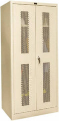 Hallowell - 1 Shelf Wardrobe Storage Cabinet - Steel, 36" Wide x 24" Deep x 72" High, Tan - Benchmark Tooling