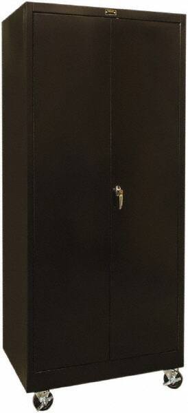 Hallowell - 4 Shelf Mobile Storage Cabinet - Steel, 36" Wide x 24" Deep x 72" High, Black - Benchmark Tooling