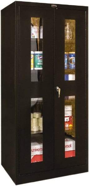 Hallowell - 4 Shelf Visible Storage Cabinet - Steel, 36" Wide x 24" Deep x 72" High, Black - Benchmark Tooling