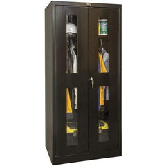 Hallowell - 1 Shelf Wardrobe Storage Cabinet - Steel, 36" Wide x 18" Deep x 72" High, Black - Benchmark Tooling