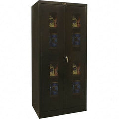 Hallowell - 4 Shelf Locking Storage Cabinet - Steel, 48" Wide x 18" Deep x 72" High, Black - Benchmark Tooling