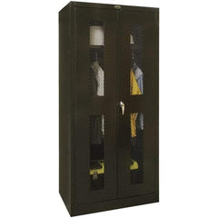 Hallowell - 1 Shelf Wardrobe Storage Cabinet - Steel, 48" Wide x 18" Deep x 72" High, Black - Benchmark Tooling