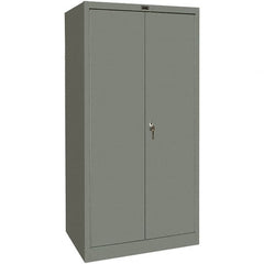 Hallowell - 4 Shelf Combination Storage Cabinet - Steel, 36" Wide x 18" Deep x 72" High, Gray - Benchmark Tooling