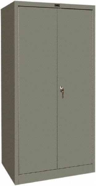 Hallowell - 4 Shelf Combination Storage Cabinet - Steel, 36" Wide x 24" Deep x 72" High, Gray - Benchmark Tooling