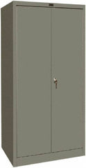 Hallowell - 4 Shelf Combination Storage Cabinet - Steel, 36" Wide x 24" Deep x 72" High, Gray - Benchmark Tooling