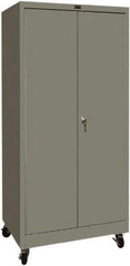 Hallowell - 4 Shelf Mobile Storage Cabinet - Steel, 36" Wide x 24" Deep x 72" High, Gray - Benchmark Tooling