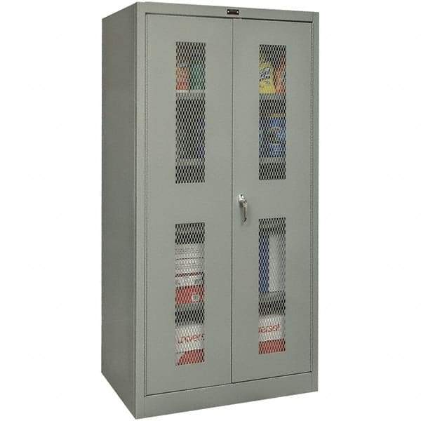 Hallowell - 4 Shelf Visible Storage Cabinet - Steel, 36" Wide x 18" Deep x 72" High, Gray - Benchmark Tooling