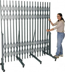 Hallowell - 6.54' High Portable Traffic Control Gate - Steel, Silver - Benchmark Tooling