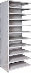 Hallowell - 11 Shelf, 500 Lb. Capacity, Closed Shelving Add-On Unit - 36 Inch Wide x 24 Inch Deep x 87 Inch High, Platinum - Benchmark Tooling