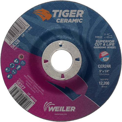 5X1/4 TIGER CERAMIC T27 GRIND WHL - Benchmark Tooling