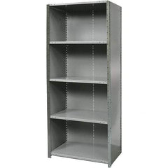 Hallowell - 5 Shelf, 500 Lb. Capacity, Free Standing Closed Shelving - 36 Inch Wide x 12 Inch Deep x 87 Inch High, Gray - Benchmark Tooling