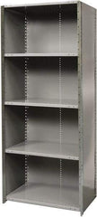 Hallowell - 5 Shelf, 800 Lb. Capacity, Free Standing Closed Shelving - 36 Inch Wide x 24 Inch Deep x 87 Inch High, Gray - Benchmark Tooling