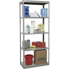 Hallowell - 5 Shelf Starter Heavy-Duty Open Steel Shelving - 500 Lb Capacity, 48" Wide x 87" High x 24" Deep, Gray - Benchmark Tooling