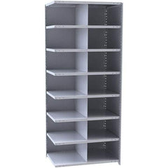Hallowell - 14 Bin Closed Industrial Bin Shelving - 36 Inch Overall Width x 18 Inch Overall Depth x 87 Inch Overall Height, Gray Metal Bins - Benchmark Tooling