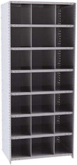 Hallowell - 21 Bin Closed Industrial Bin Shelving - 36 Inch Overall Width x 24 Inch Overall Depth x 87 Inch Overall Height, Gray Metal Bins - Benchmark Tooling