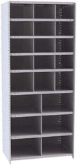 Hallowell - 21 Bin Closed Industrial Bin Shelving - 36 Inch Overall Width x 24 Inch Overall Depth x 87 Inch Overall Height, Gray Metal Bins - Benchmark Tooling