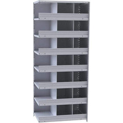 Hallowell - 21 Bin Closed Industrial Bin Shelving - 36 Inch Overall Width x 18 Inch Overall Depth x 87 Inch Overall Height, Gray Metal Bins - Benchmark Tooling