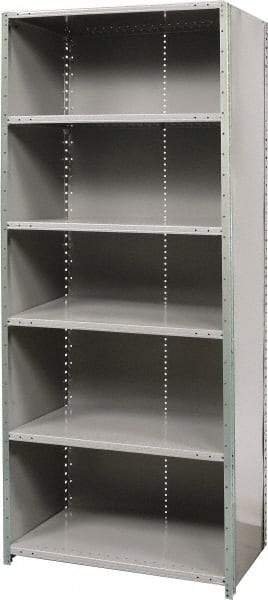 Hallowell - 6 Shelf, 800 Lb. Capacity, Free Standing Closed Shelving - 36 Inch Wide x 24 Inch Deep x 87 Inch High, Gray - Benchmark Tooling