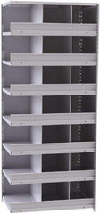 Hallowell - 21 Bin Closed Industrial Bin Shelving - 36 Inch Overall Width x 24 Inch Overall Depth x 87 Inch Overall Height, Gray Metal Bins - Benchmark Tooling