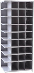 Hallowell - 36 Bin Closed Industrial Bin Shelving - 36 Inch Overall Width x 24 Inch Overall Depth x 87 Inch Overall Height, Gray Metal Bins - Benchmark Tooling