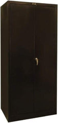 Hallowell - 4 Shelf Locking Storage Cabinet - Steel, 36" Wide x 24" Deep x 72" High, Black - Benchmark Tooling