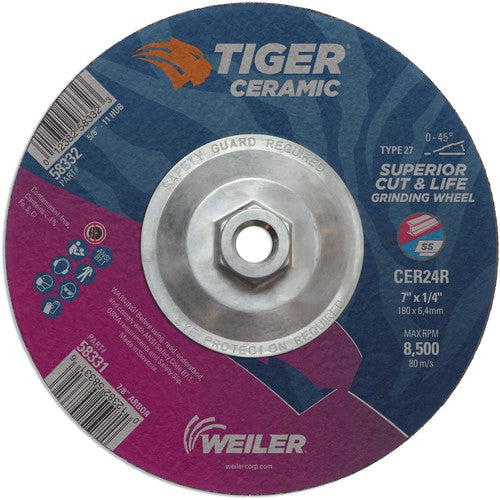 7X1/4 TIGER CERAMIC T27 GRIND WHL - Benchmark Tooling