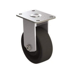 E.R. Wagner - 4" Diam x 1-1/2" Wide x 5-3/8" OAH Top Plate Mount Rigid Caster - Phenolic, 450 Lb Capacity, Roller Bearing, 2-3/4 x 3-3/4" Plate - Benchmark Tooling