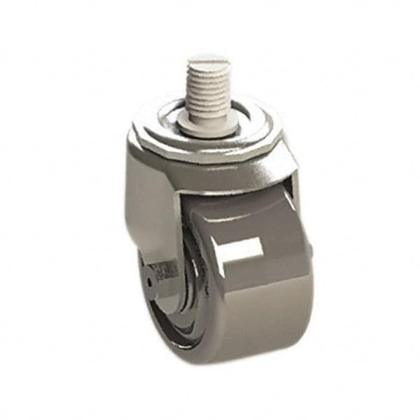 E.R. Wagner - 3" Diam x 1-3/4" Wide x 3-3/4" OAH Stem Mount Swivel Caster - Phenolic, 500 Lb Capacity, Roller Bearing, 3/4-10 x 1" Threaded Stem - Benchmark Tooling