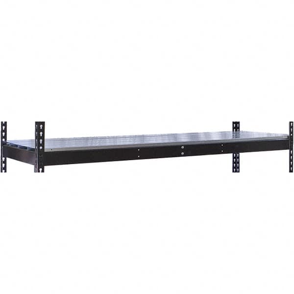 Hallowell - 72" Wide, 3/4 High, Open Shelving Accessory/Component - Steel, 30" Deep, Use with Black Rivetwell Double Rivet Boltless Shelving - Benchmark Tooling