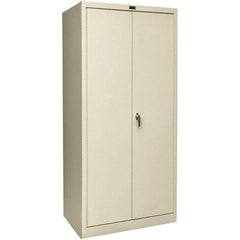 Hallowell - 1 Shelf Wardrobe Storage Cabinet - Steel, 36" Wide x 18" Deep x 78" High, Tan - Benchmark Tooling