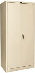 Hallowell - 4 Shelf Locking Storage Cabinet - Steel, 36" Wide x 24" Deep x 78" High, Tan - Benchmark Tooling