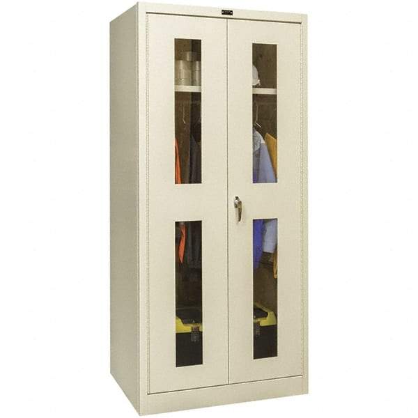 Hallowell - 1 Shelf Wardrobe Storage Cabinet - Steel, 48" Wide x 18" Deep x 78" High, Tan - Benchmark Tooling