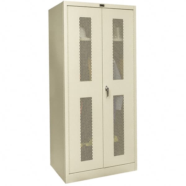 Hallowell - 1 Shelf Wardrobe Storage Cabinet - Steel, 48" Wide x 18" Deep x 78" High, Tan - Benchmark Tooling