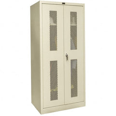 Hallowell - 1 Shelf Wardrobe Storage Cabinet - Steel, 48" Wide x 18" Deep x 78" High, Tan - Benchmark Tooling