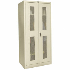 Hallowell - 1 Shelf Wardrobe Storage Cabinet - Steel, 36" Wide x 18" Deep x 78" High, Tan - Benchmark Tooling