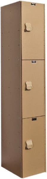 Hallowell - 3 Door, 3 Tier, Solid Plastic Locker - Benchmark Tooling