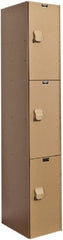 Hallowell - 3 Door, 3 Tier, Solid Plastic Locker - Benchmark Tooling