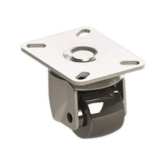 E.R. Wagner - 2" Diam x 1-3/4" Wide x 2-15/16" OAH Top Plate Mount Swivel Caster - Polyolefin, 200 Lb Capacity, 3-1/8 x 4-1/8" Plate - Benchmark Tooling
