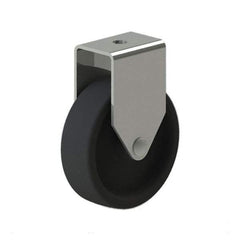 E.R. Wagner - 4" Diam x 1-1/4" Wide x 4-1/2" OAH Rigid Caster - Polyolefin, 255 Lb Capacity - Benchmark Tooling