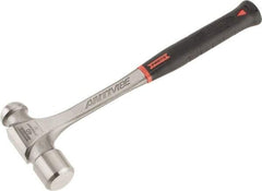 Proto - 2-1/2 Lb Head Steel Ball Pein Hammer - 15.24" Steel Handle with Grip, 1.72" Face Diam, 15-1/4" OAL, AntiVibe, Molded Textured Rubber Grip - Benchmark Tooling