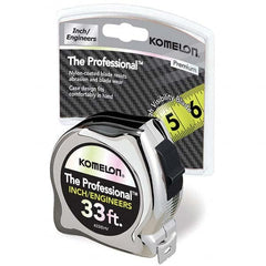 Komelon - 33' x 1" Hi-Vis Yellow/White Blade Tape Measure - Benchmark Tooling