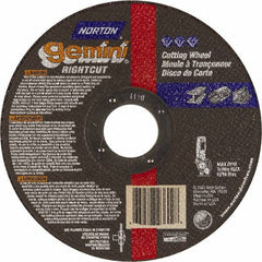 Norton - 7" Aluminum Oxide Cutoff Wheel - 0.045" Thick, 7/8" Arbor, Use with Die Grinders - Benchmark Tooling