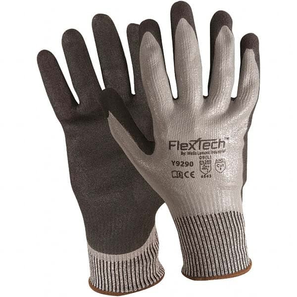 Wells Lamont - Size XL (10), ANSI Cut Lvl 4, Puncture Lvl 4, Abrasion Lvl 4, Rubber Coated Cut & Puncture Resistant Gloves - Benchmark Tooling