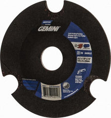 Norton - 60 Grit, 4-1/2" Wheel Diam, 1/8" Wheel Thickness, 7/8" Arbor Hole, Type 29 Depressed Center Wheel - Aluminum Oxide - Benchmark Tooling