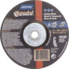 Norton - 36 Grit, 6" Wheel Diam, 1/8" Wheel Thickness, Type 27 Depressed Center Wheel - Aluminum Oxide - Benchmark Tooling