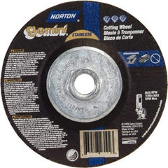 Norton - 36 Grit, 6" Wheel Diam, 3/32" Wheel Thickness, Type 27 Depressed Center Wheel - Aluminum Oxide - Benchmark Tooling