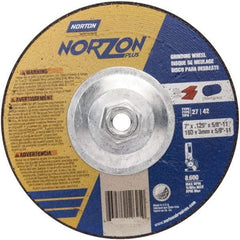 Norton - 46 Grit, 7" Wheel Diam, Type 27 Depressed Center Wheel - Zirconia Alumina - Benchmark Tooling