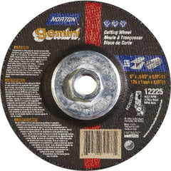 Norton - 46 Grit, 5" Wheel Diam, Type 27 Depressed Center Wheel - Aluminum Oxide - Benchmark Tooling