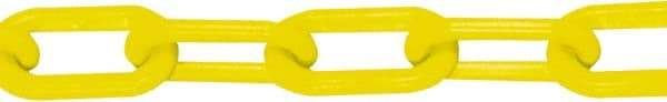 PRO-SAFE - 50' Long x 2" Wide Plastic Chain - Yellow - Benchmark Tooling